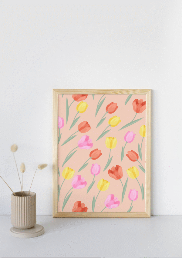 Toile Murale Florale – Décoration Printanière aux Tulipes