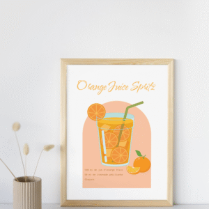 Toile d’Art Orange Juice Spritz, Décoration d’Été