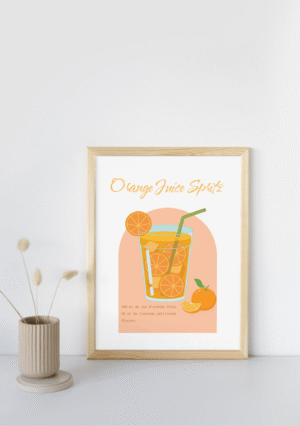 Toile d’Art Orange Juice Spritz, Décoration d’Été
