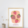 Toile Murale Fraise Gourmande – Déco Mignonne & Cadeau Original
