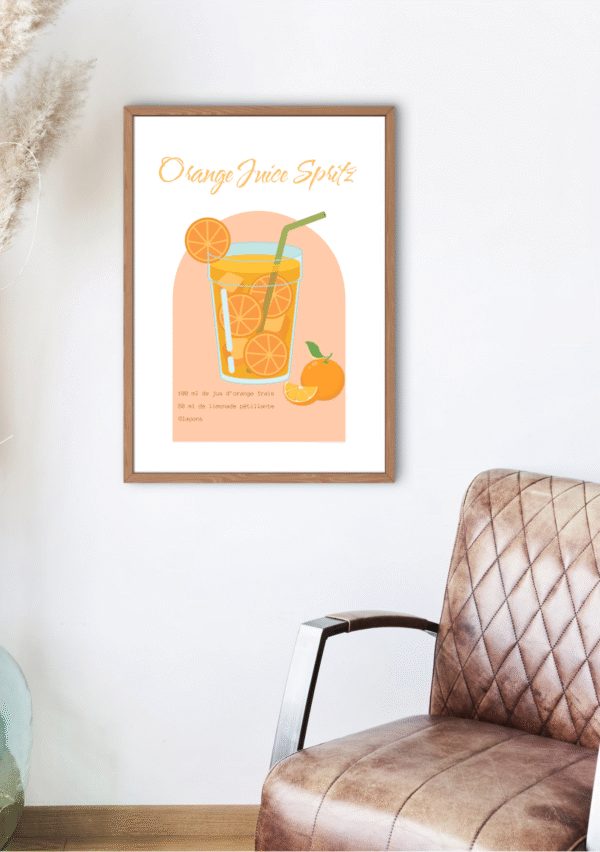 Toile d’Art Orange Juice Spritz, Décoration d’Été