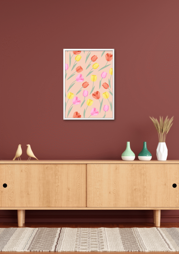 Toile Murale Florale – Décoration Printanière aux Tulipes